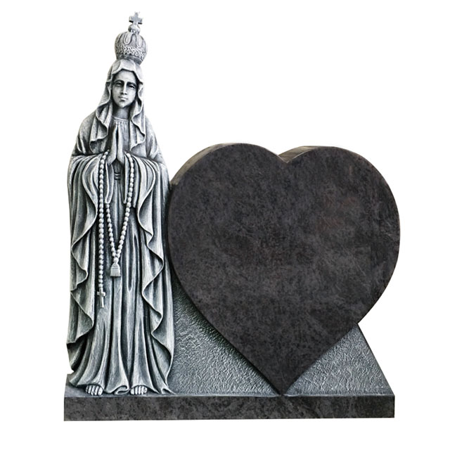 Carved Virgin Mary Tombstone