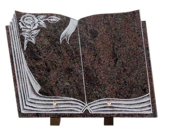 Paradiso Purple Granite Open Book Shape Cremation Plaque