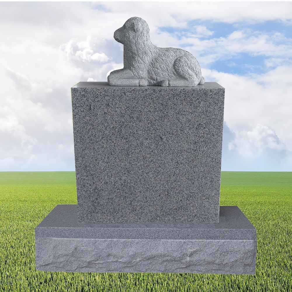 Tombstone with Lamb Statue