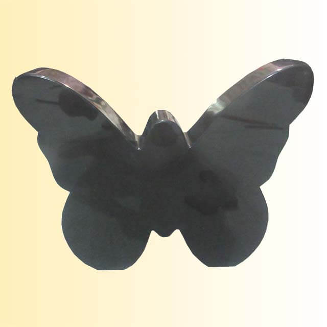 Black Granite Butterfly Headstone