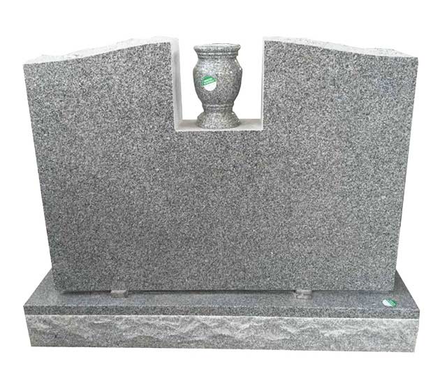 China Cheap Grey Granite Tombstone with A Vase