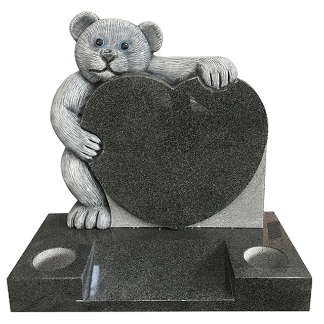 Baby Memorial Monument with Bear Statue And Heart Shape